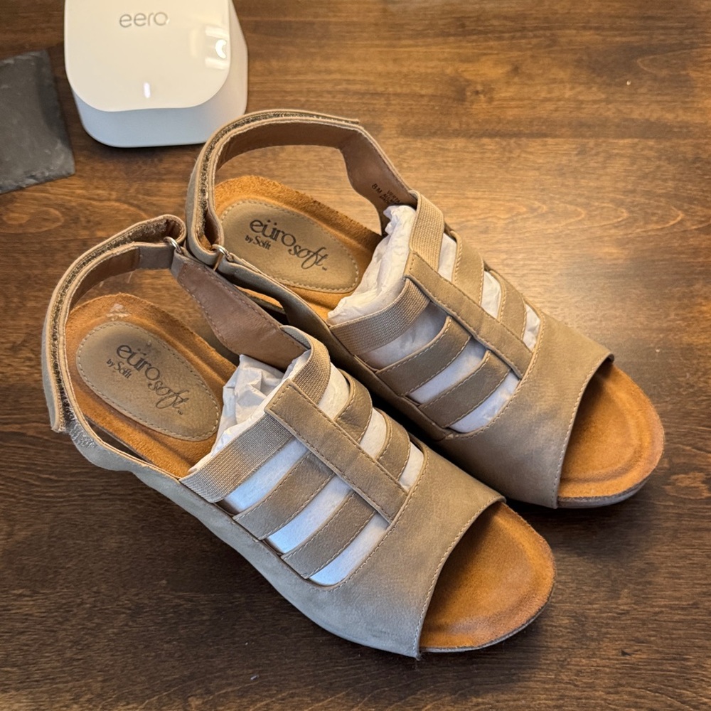 Eurosoft Women's Tan Wedge Sandals